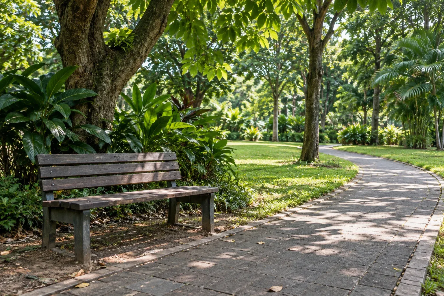 Ilustrasi AI ruang hijau lingkungan; bukan foto taman yang dibahas.